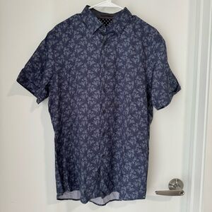 Ted Baker London men’s leaf print shirt in navy